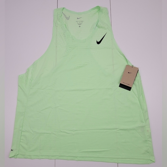 Nike AeroSwift Men's Dri-FIT ADV Running Singlet Vapor Green Size XXL New - Picture 1 of 8